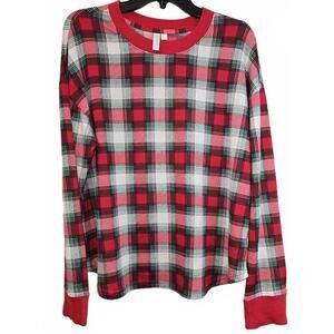 Joyspun Red Plaid Long Sleeve Shirt Size 12-14